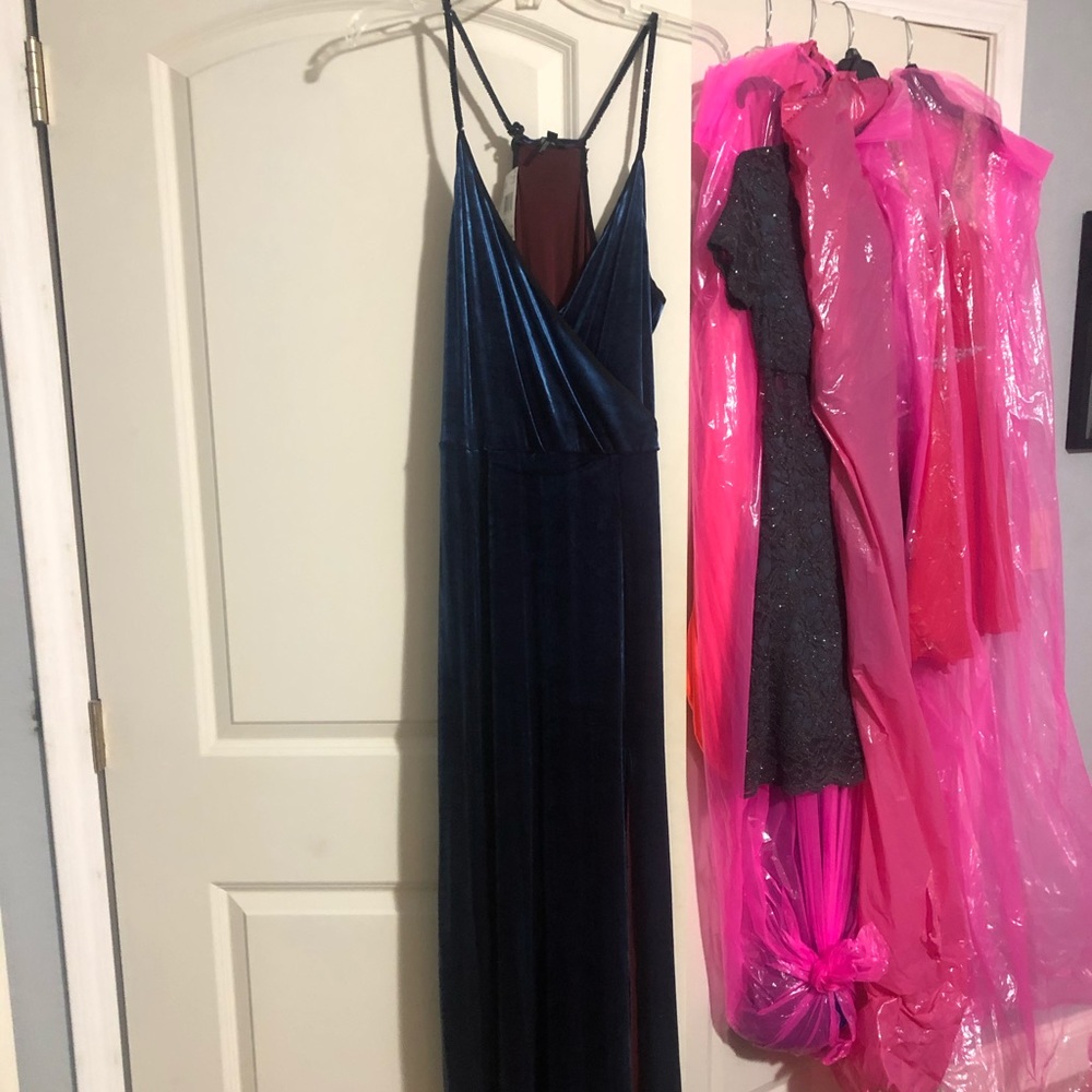 David Bitton Velvet Evening Gown